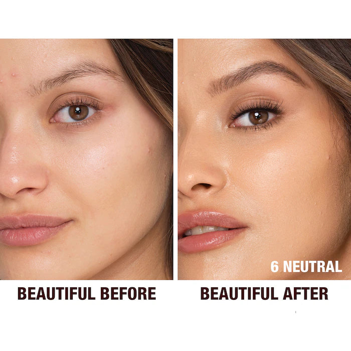 BAJO PEDIDO - Charlotte Tilbury Beautiful Skin Medium Coverage Liquid Foundation — Base Líquida De Cobertura Media Con Ácido Hialurónico y Acabado Luminoso