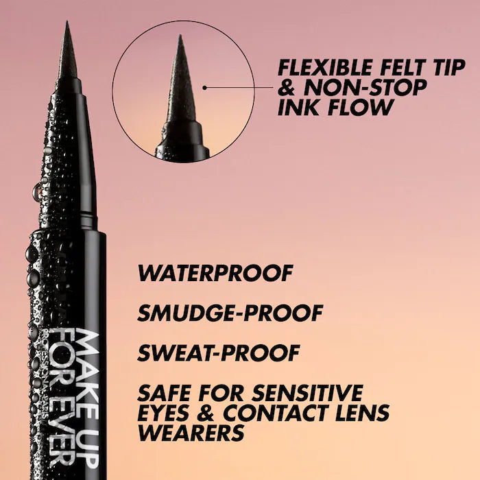 BAJO PEDIDO - Make Up For Ever Aqua Resist Graphic Pen 24HR – Delineador Líquido Waterproof Punta Fina Negro Intenso