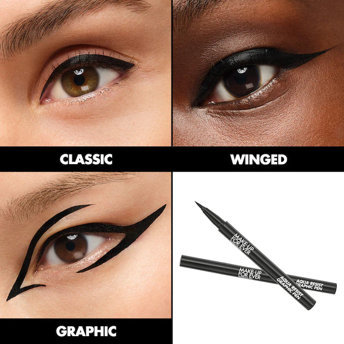 BAJO PEDIDO - Make Up For Ever Aqua Resist Graphic Pen 24HR – Delineador Líquido Waterproof Punta Fina Negro Intenso