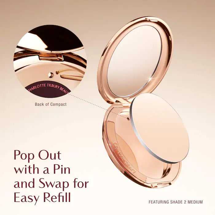 SALE BAJO PEDIDO - Charlotte Tilbury Airbrush Flawless Finish Blurring & Setting Powder Refill 8g – Recarga De Polvo Fijador Difuminador Acabado Natural