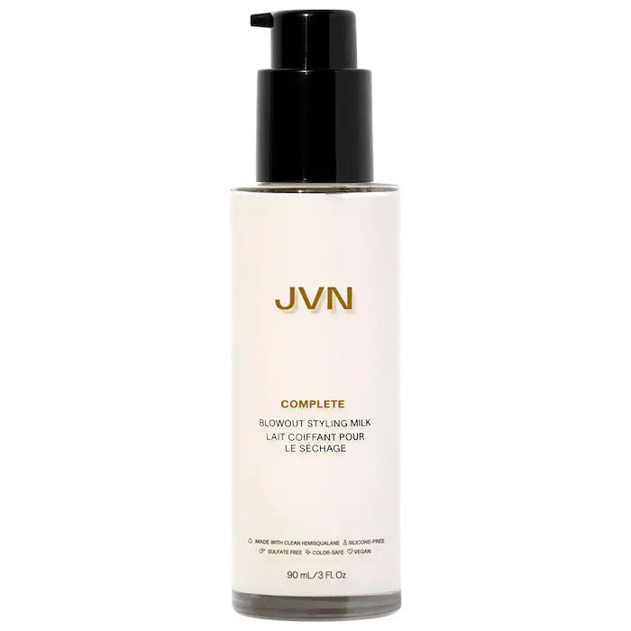 JVN Complete Blowout Styling Milk – Crema Pre-Secado Con Protección Térmica 450°F Y Fijación 48H 90 ML