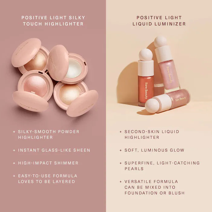 Rare Beauty by Selena Gomez Positive Light Silky Touch Highlighter — Iluminador En Polvo Sedoso Con Brillo Luminoso Natural