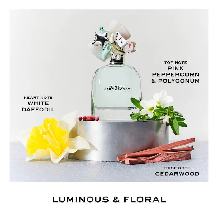 BAJO PEDIDO - Marc Jacobs Fragrances Perfect Eau de Toilette with White Florals & Cedarwood — Perfume Floral Fresco Con Jazmín, Narciso Y Toques De Madera De Cedro