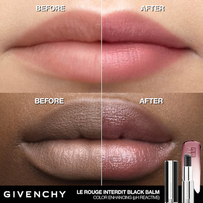 BAJO PEDIDO - Givenchy Le Rouge Interdit pH Reactive Hydrating Universal Black Lip Balm Bálsamo Hidratante Para Labios Reactivo al pH