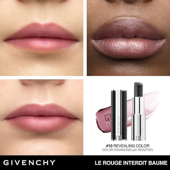 BAJO PEDIDO - Givenchy Le Rouge Interdit pH Reactive Hydrating Universal Black Lip Balm Bálsamo Hidratante Para Labios Reactivo al pH
