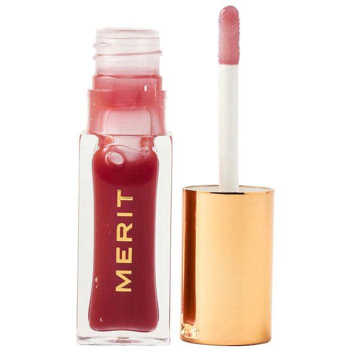 BAJO PEDIDO - MERIT Shade Slick Hydrating Tinted Lip Oil — Aceite Labial Hidratante Con Color Y Brillo Natural