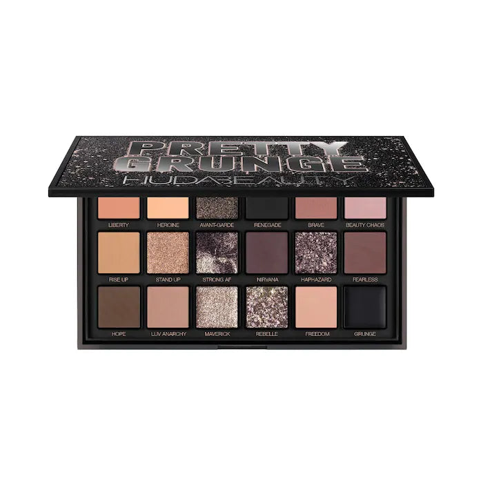 BAJO PEDIDO - HUDA BEAUTY Pretty Grunge Eyeshadow Palette — Paleta De Sombras Con Tonos Oscuros, Neutros y Acabados Intensos