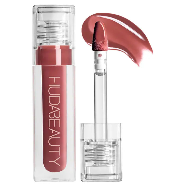 BAJO PEDIDO - HUDA BEAUTY Faux Filler Shiny Non-Sticky Lip Gloss — Brillo Labial Voluminizador Con Efecto 3D Y Acabado Suave No Pegajoso