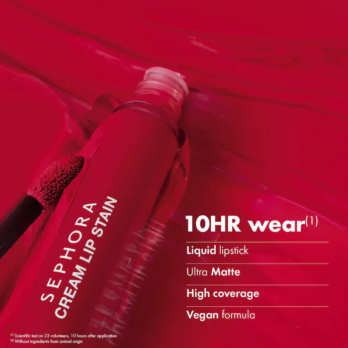BAJO PEDIDO - SEPHORA COLLECTION Cream Lip Stain 10HR Liquid Lipstick — Labial Líquido De Larga Duración Con Acabado Mate y Textura Cremosa (10HR)