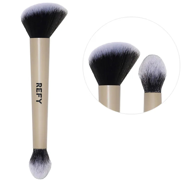 BAJO PEDIDO - REFY Dual Ended Complexion Brush — Brocha Doble Para Base y Corrector Con Acabado Impecable y Natural