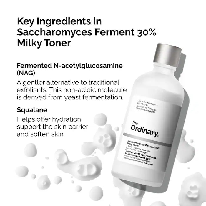 BAJO PEDIDO - The Ordinary Saccharomyces Ferment 30% Milky Toner — Tónico Lechoso Con Fermentos Para Exfoliación Suave E Hidratación Profunda 100 ML