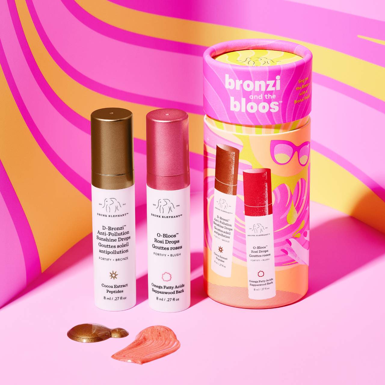 BAJO PEDIDO - Drunk Elephant Bronzi & the Bloos Color Serum Duo | Dúo Bronceador + Rubor