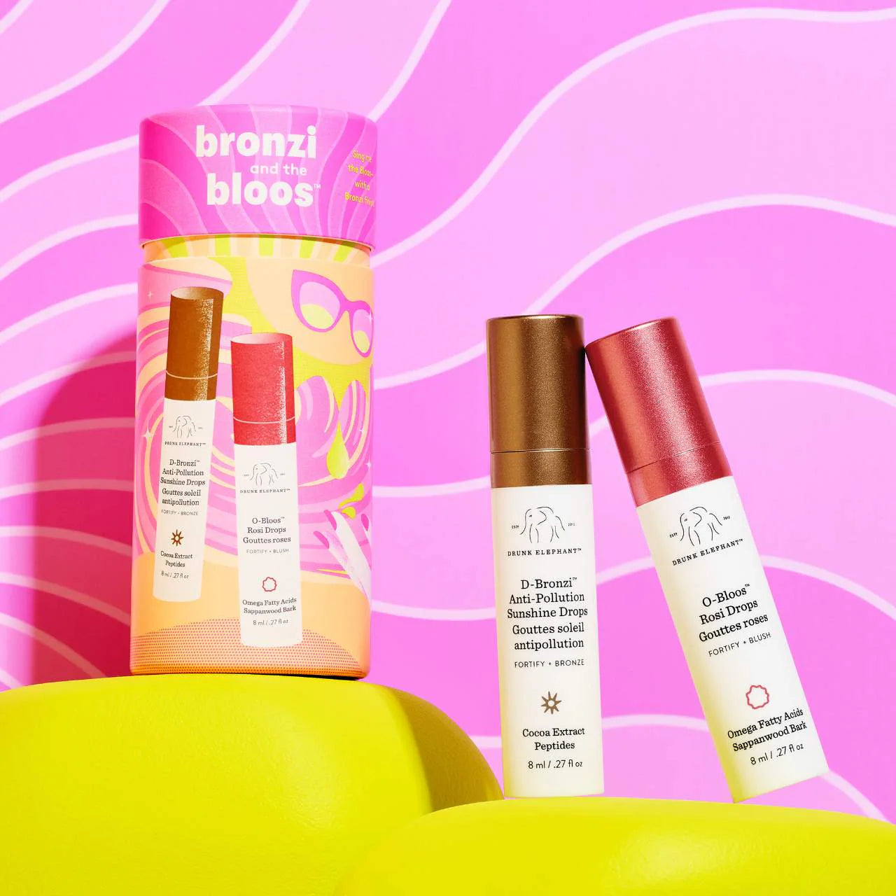 BAJO PEDIDO - Drunk Elephant Bronzi & the Bloos Color Serum Duo | Dúo Bronceador + Rubor