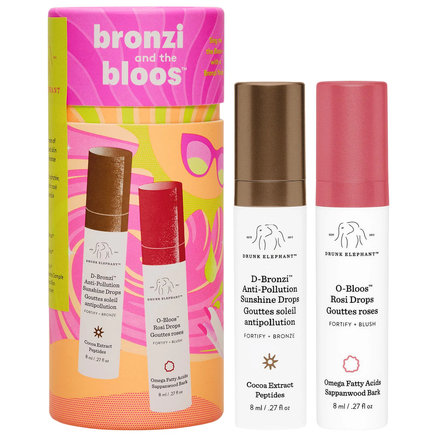 BAJO PEDIDO - Drunk Elephant Bronzi & the Bloos Color Serum Duo | Dúo Bronceador + Rubor