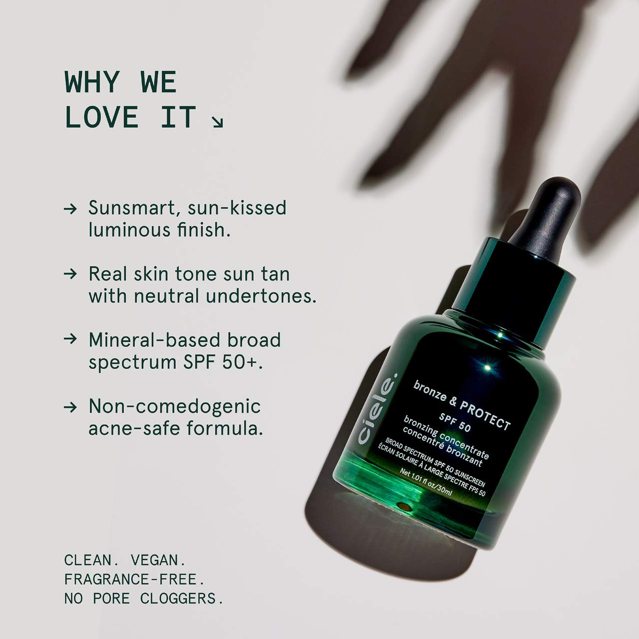 BAJO PEDIDO - ciele bronze & PROTECT SPF 50+ Bronzing Concentrate | Bronceador Con SPF