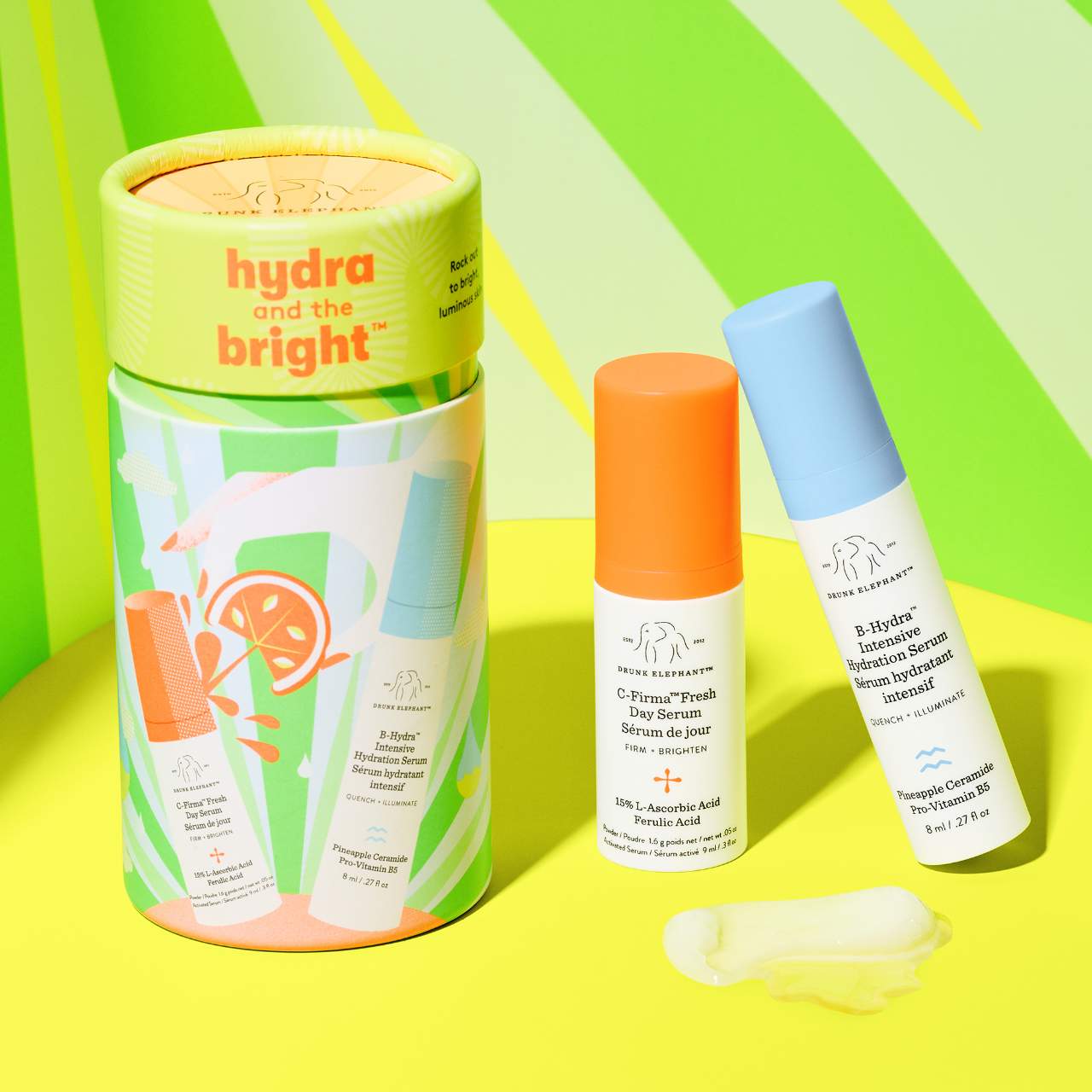 BAJO PEDIDO - Drunk Elephant Hydra & the Bright Serum Duo | Dúo Vitamina C + Hidratación