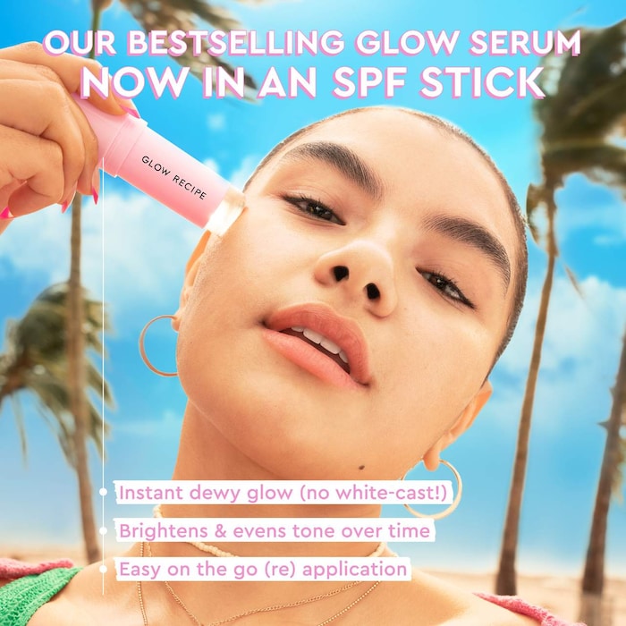 BAJO PEDIDO - Glow Recipe Watermelon Glow Niacinamide Dew Balm Face Sunscreen Stick SPF 45 — Protector Solar En Barra Con Niacinamida Y Brillo Natural