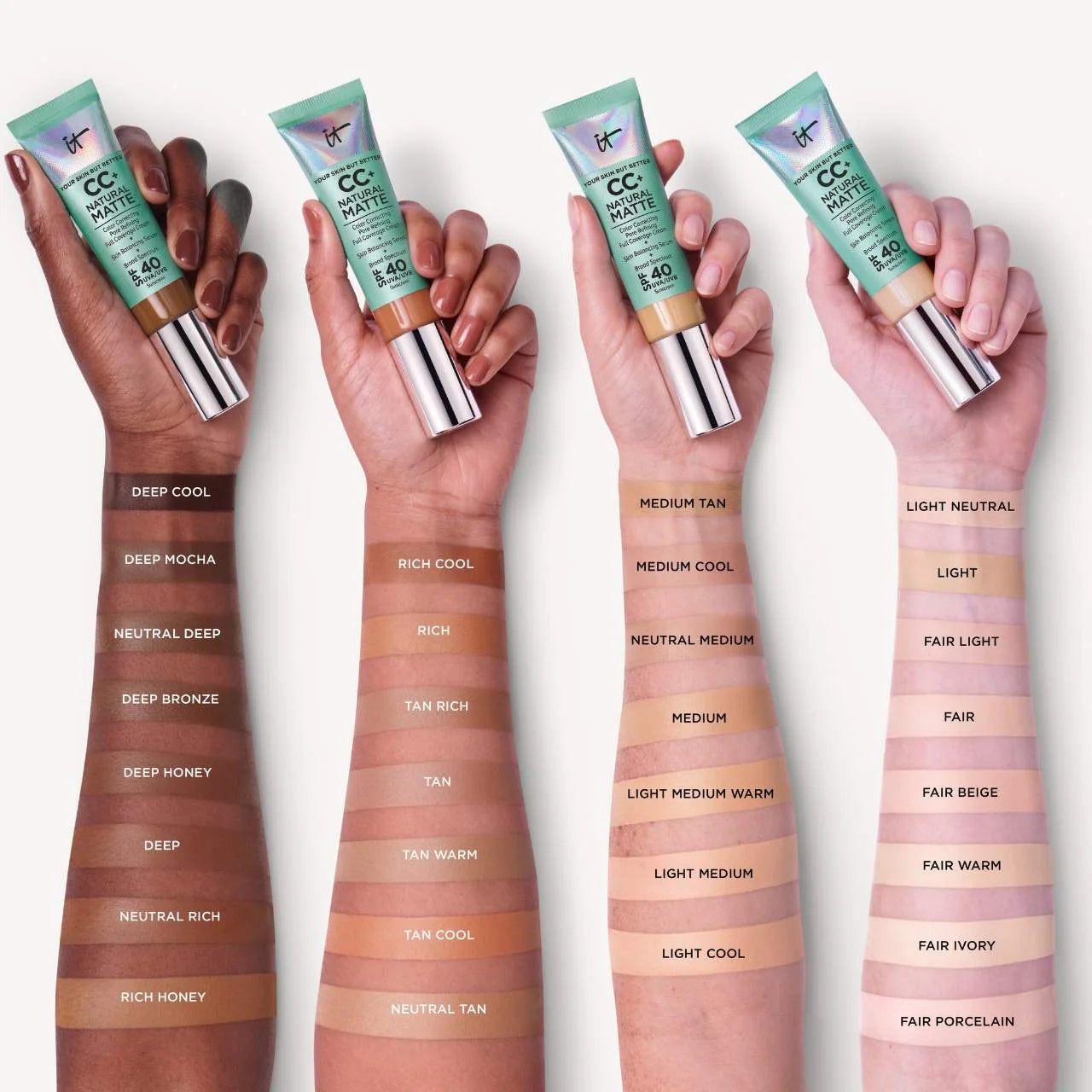 BAJO PEDIDO - IT COSMETICS CC+ Cream Natural Matte Foundation with SPF 40 | CC Cream SPF