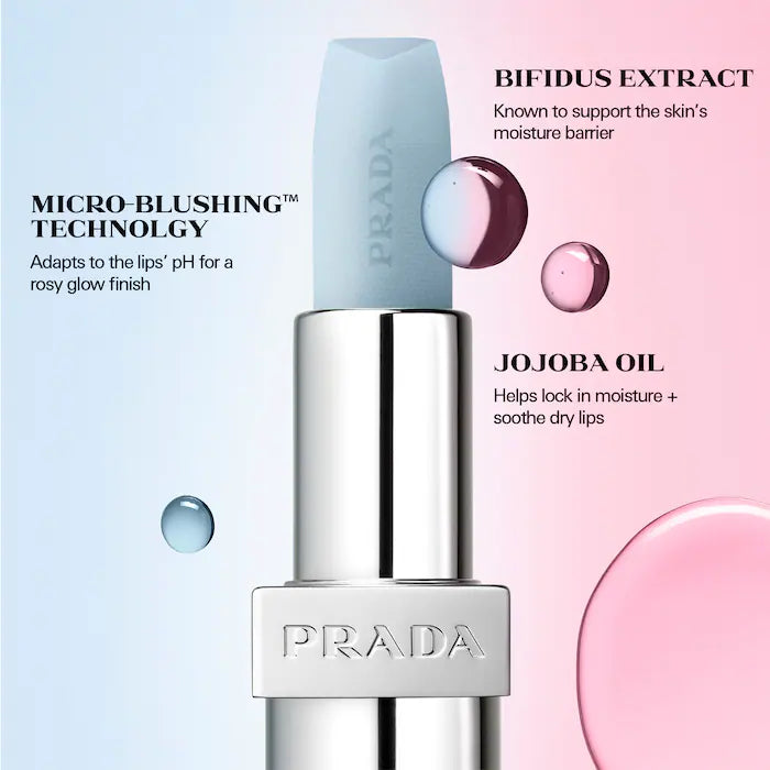BAJO PEDIDO - Prada Beauty Hydrating Lip Balm With Jojoba Oil — Bálsamo Labial Hidratante De Lujo Con Aceite De Jojoba y Acabado Natural