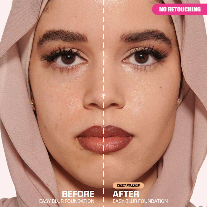 MADE TO ORDER - HUDA BEAUTY Easy Blur Natural Airbrush Foundation with Niacinamide — Liquid Foundation with Blurring Effect and Natural Finish Enriched with Niacinamide