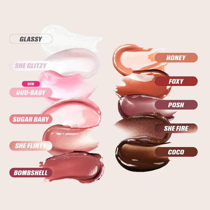 MADE TO ORDER - HUDA BEAUTY Faux Filler Shiny Non-Sticky Lip Gloss — Volumizing Lip Gloss with 3D Effect and Smooth Non-Sticky Finish