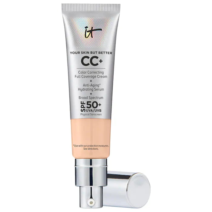 BAJO PEDIDO - IT Cosmetics CC+ Cream Full Coverage Color Correcting Foundation with SPF 50+ — Base CC De Cobertura Total Con Protección Solar Y Fórmula Antiedad