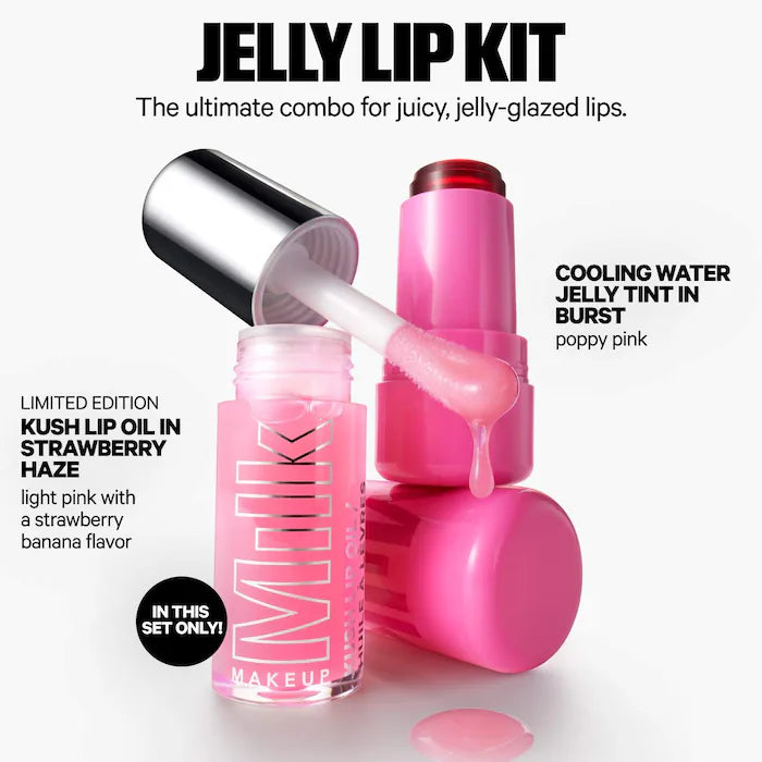 BAJO PEDIDO - MILK MAKEUP The Jelly Lip Kit: Lip + Cheek Stain & Lip Oil Duo | Set Labial Hidratante