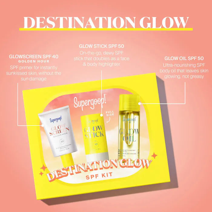 BAJO PEDIDO - SUPERGOOP! Destination Glow SPF Kit | Set Exclusivo