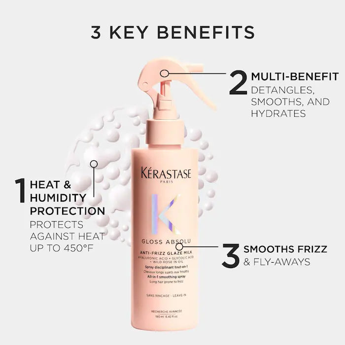 BAJO PEDIDO - Kérastase Gloss Absolu All In One Anti-Frizz Spray — Spray Capilar Todo En Uno Con Brillo Intenso, Hidratación Y Control Del Frizz