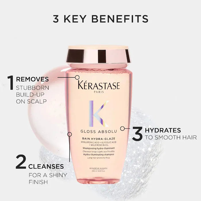 BAJO PEDIDO - Kérastase Gloss Absolu High-Shine Anti-Frizz Shampoo — Shampoo Antifrizz Con Brillo Intenso Y Fórmula Hidratante Para Cabello Suave Y Luminoso