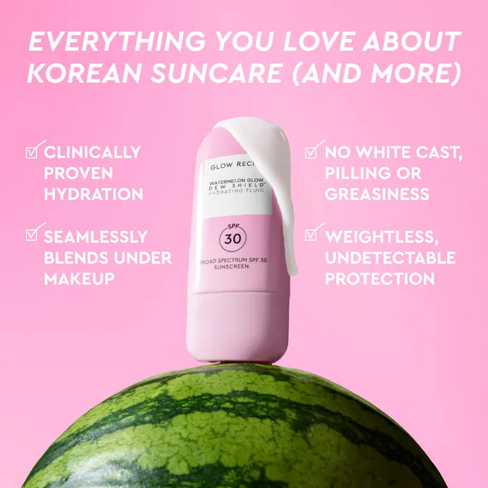SALE  BAJO PEDIDO - Glow Recipe Dew Shield SPF 30 Hydrating Fluid Sunscreen 50 ML — Protector Solar Hidratante Con SPF 30 Y Acabado Luminoso Natural