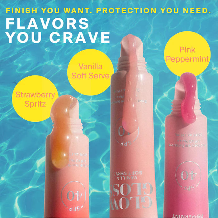 BAJO PEDIDO - SUPERGOOP! Glow Gloss SPF 40 Lip Balm with Peptides and Shea Butter | Lip Gloss