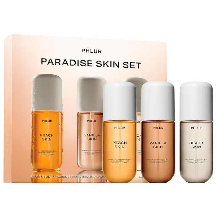 BAJO PEDIDO - PHLUR Paradise Skin Hair and Body Fragrance Mist Set | Set de Fragancias Multiusos