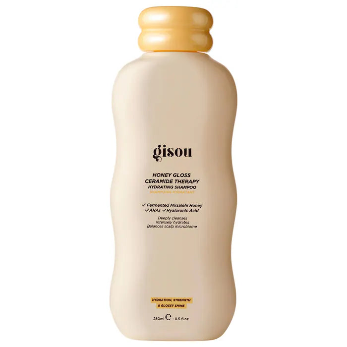BAJO PEDIDO - Gisou Honey Gloss Ceramide Therapy Hydrating Shampoo 250 mL — Shampoo Hidratante Con Miel Y Ceramidas Para Un Cabello Fuerte Y Brillante