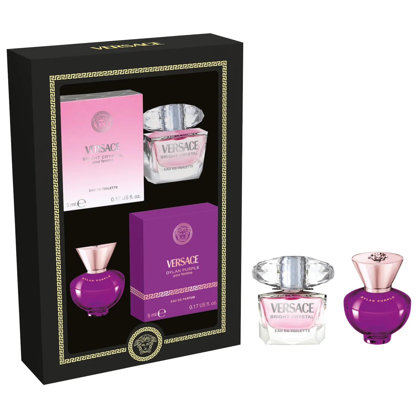 BAJO PEDIDO - VERSACE Mini Dylan Purple & Bright Crystal Perfume Set | Set de Perfumes