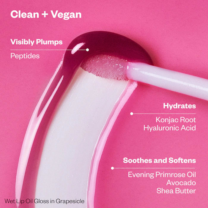 BAJO PEDIDO - Kosas Wet Lip Oil Plumping Peptide Lip Treatment Gloss – Gloss Labial Voluminizador Con Péptidos Y Ácido Hialurónico