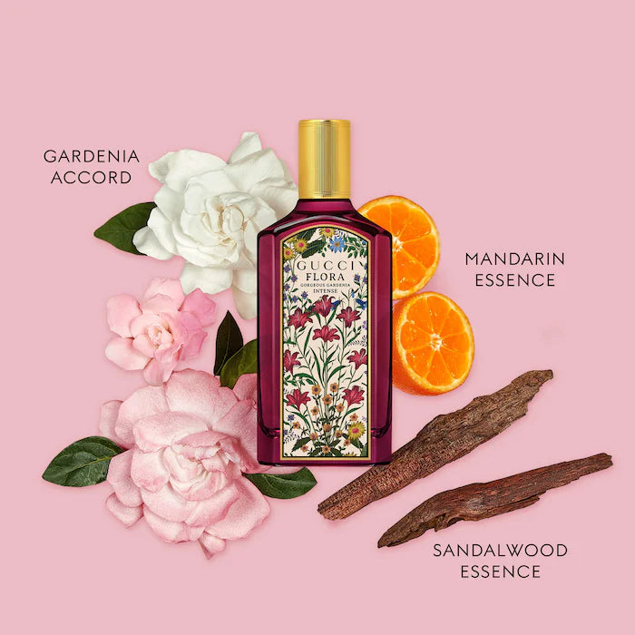 BAJO PEDIDO - Gucci Flora Gorgeous Gardenia Eau de Parfum Intense with Sandalwood and White Florals — Perfume Femenino Floral Intenso Con Notas De Sándalo Y Flores Blancas