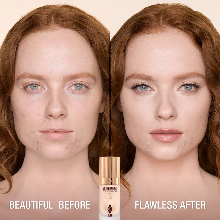 BAJO PEDIDO - Charlotte Tilbury Airbrush Flawless Foundation – Base De Maquillaje Mate De Alta Cobertura Con Efecto Difuminado