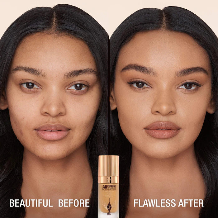 BAJO PEDIDO - Charlotte Tilbury Airbrush Flawless Blurring & Matte Full Coverage Foundation — Base De Alta Cobertura Con Acabado Mate Suave Y Efecto Difuminado