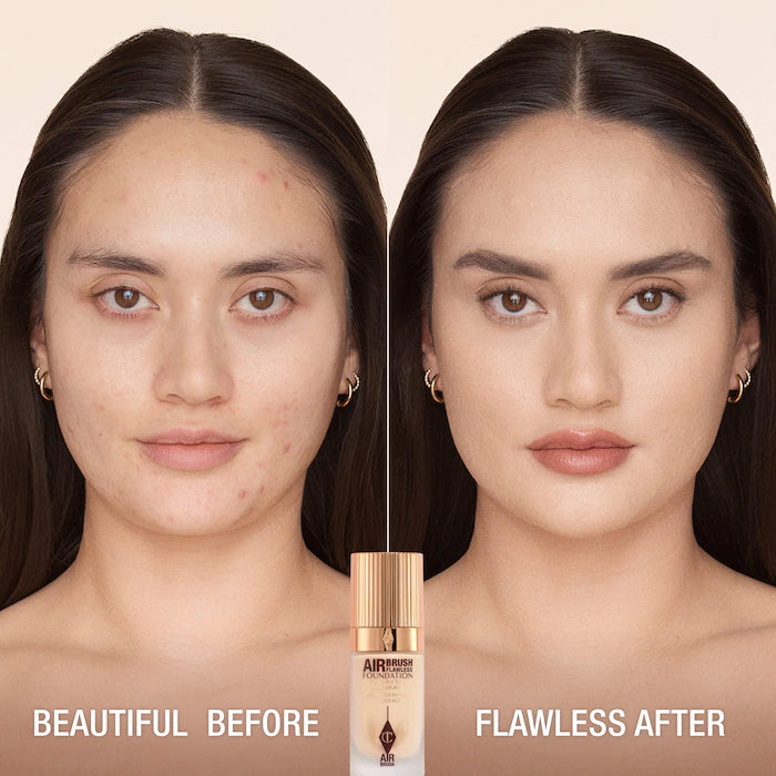 BAJO PEDIDO - Charlotte Tilbury Airbrush Flawless Blurring & Matte Full Coverage Foundation — Base De Alta Cobertura Con Acabado Mate Suave Y Efecto Difuminado