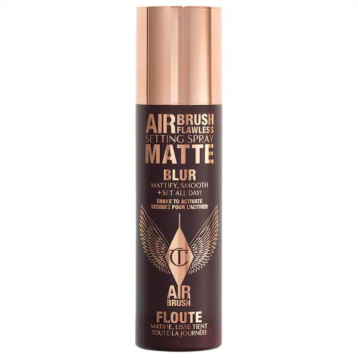 BAJO PEDIDO - Charlotte Tilbury Airbrush Flawless Matte Blurring & Waterproof Setting Spray — Spray Fijador Impermeable Con Acabado Mate Y Efecto Suavizado