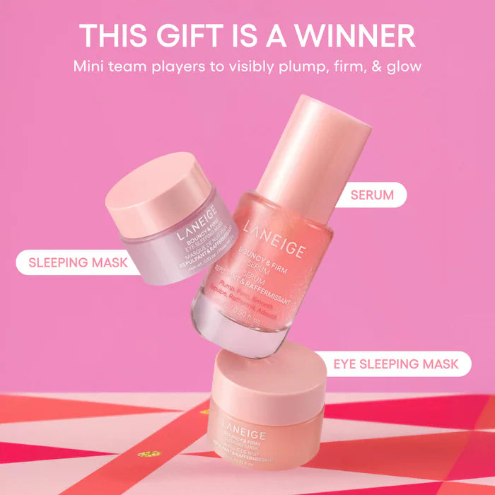 Bajo Pedido - LANEIGE Mini Bouncy & Firm Skin Treats | Set de Cuidado Facial Reafirmante en Mini Talla