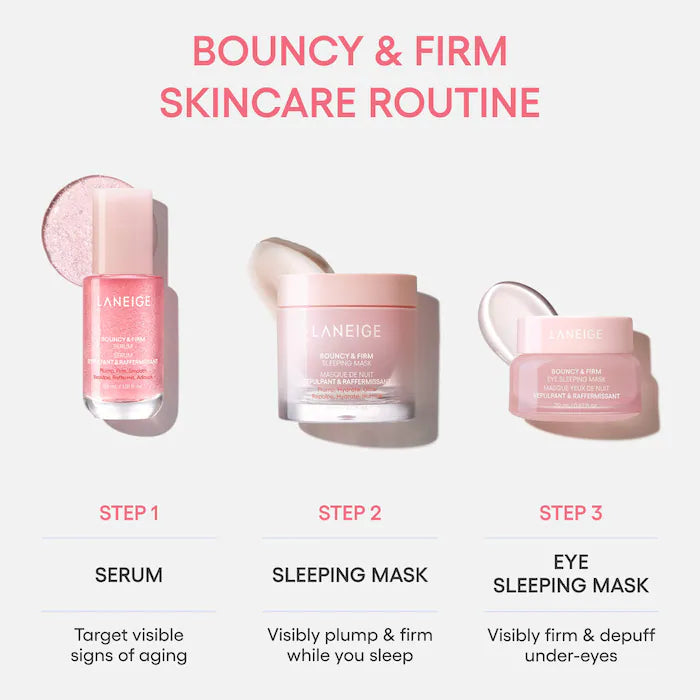 Bajo Pedido - LANEIGE Mini Bouncy & Firm Skin Treats | Set de Cuidado Facial Reafirmante en Mini Talla