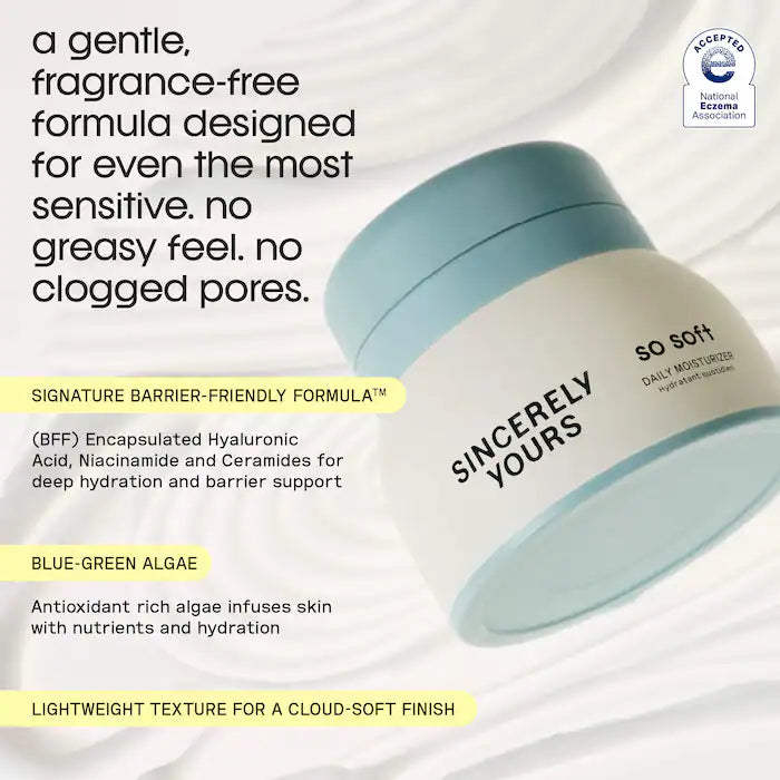 Sincerely Yours So Soft Daily Barrier Strengthening Lightweight Moisturizer Con Ácido Hialurónico, Ceramidas Y Niacinamida 50 ml
