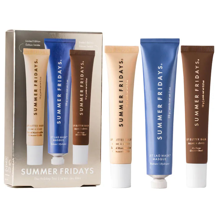 BAJO PEDIDO - Summer Fridays The Holiday Trio Set | Lip Butter Balm Hot Cocoa & Toasted Marshmallow