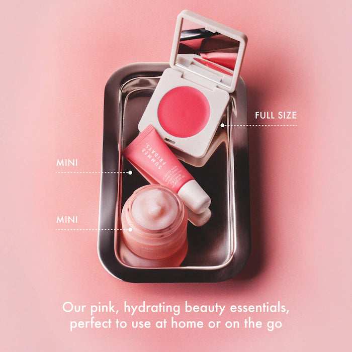 BAJO PEDIDO - Summer Fridays The Dewy Pink Set | Mini Lip Butter Balm Pink Sugar & Esenciales Hidratantes