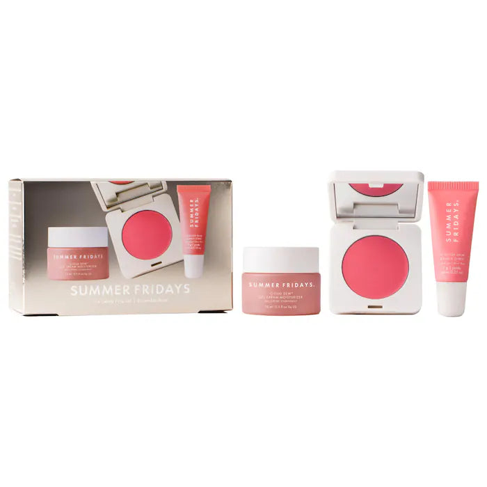 BAJO PEDIDO - Summer Fridays The Dewy Pink Set | Mini Lip Butter Balm Pink Sugar & Esenciales Hidratantes