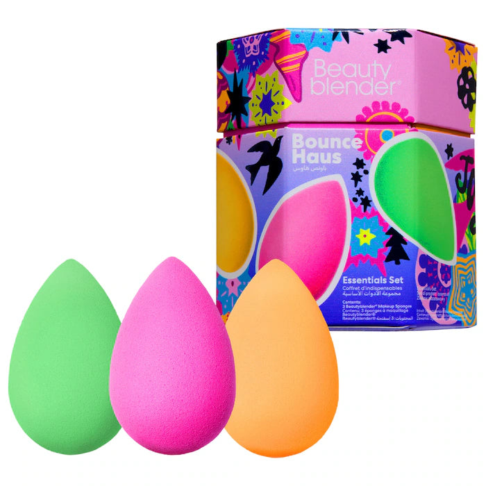 BAJO PEDIDO - Beautyblender® Bounce Haus Essential Trio Gift Set — Set De Esponjas y Limpiador Profesional Para Maquillaje Impecable
