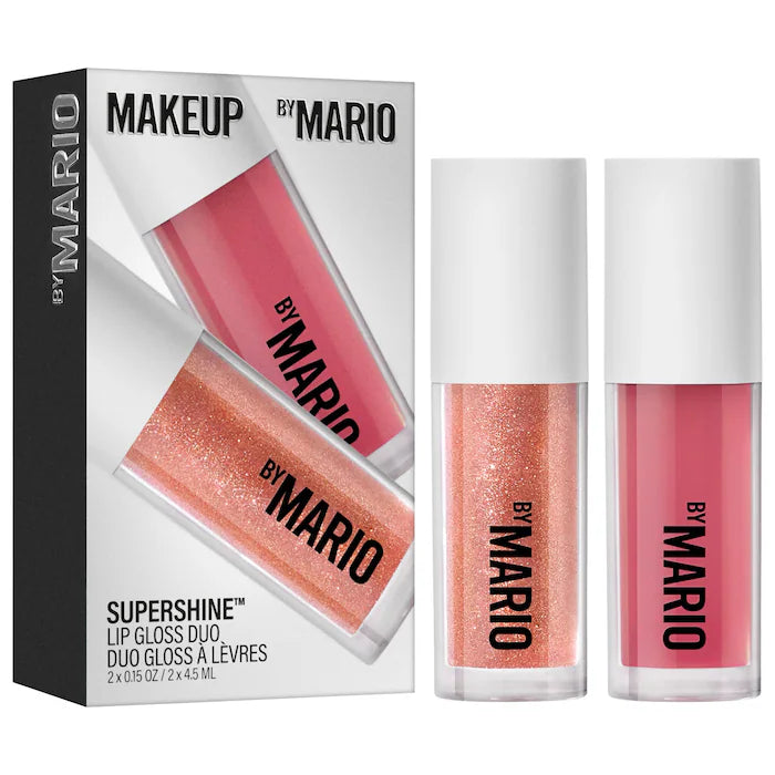 BAJO PEDIDO - MAKEUP BY MARIO Hydrating SuperShine Lip Gloss Duo Gift Set — Set De Brillos Labiales Hidratantes En Tonos Rose Gold Y Rose Glaze