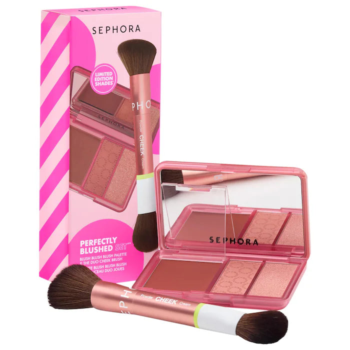SEPHORA COLLECTION Perfectly Blushed Makeup Blush and Brush Set — Set de Rubores con Brocha para Mejillas